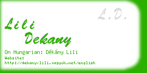 lili dekany business card